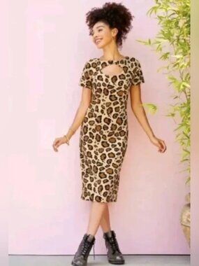 NWT Disney Parks Dress Shop Disney's Animal Kingdom Leopard Print Dress L